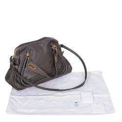Chloe Grey Leather Paraty Bag