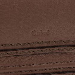 Pre Owned Chloe Brown Leather Marcie Long Wallet