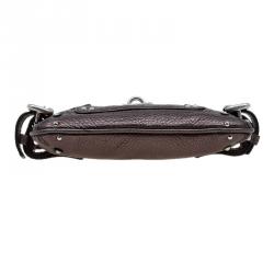 Pre Owned Chloe Metallic Grey Leather Paddington Clutch