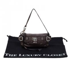 Pre Owned Chloe Metallic Grey Leather Paddington Clutch