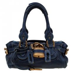 Pre Owned Chloe Blue Leather Mini Paddington Satchel