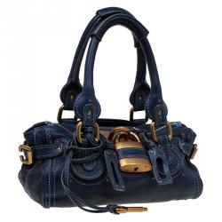 Pre Owned Chloe Blue Leather Mini Paddington Satchel