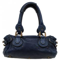 Pre Owned Chloe Blue Leather Mini Paddington Satchel