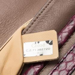Pre Owned Chloe Purple Leather and Python Trim Limited Edition Clutch