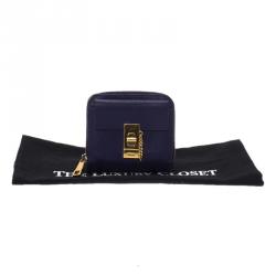 Pre Owned Chloe Purple Leather Drew Compact Wallet
