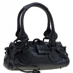 Pre Owned Chloe Black Leather Mini Paddington Satchel