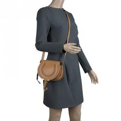 Pre Owned Chloe Brown Leather Mini Marcie Crossbody Bag