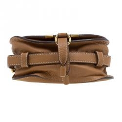 Pre Owned Chloe Brown Leather Mini Marcie Crossbody Bag