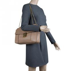 Pre Owned Chloe Brown Leather Large Elsie Shoulder Bag