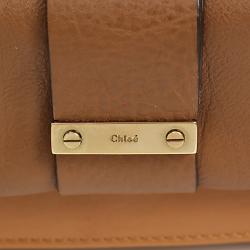 Pre Owned Chloe Brown Leather June Bow Chain Shoulder Bag