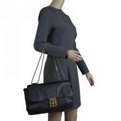 مملوكة مسبقًا Chloe Black Leather Large Elsie Shoulder Bag
