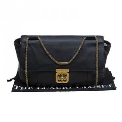 مملوكة مسبقًا Chloe Black Leather Large Elsie Shoulder Bag