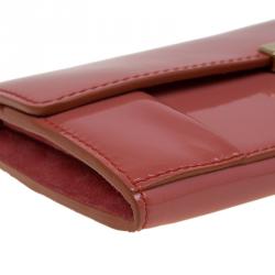 Pre Owned Chloe Coral Patent Leather Elsie Continental Wallet