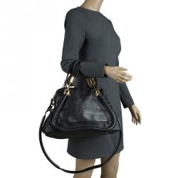 Pre Owned حقيبة كتف كلوي بيريتي متوسطة جلد سوداء