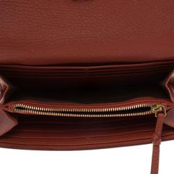 Pre Owned Chloe Copper Leather Marcie Continental Wallet