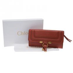 Pre Owned Chloe Copper Leather Marcie Continental Wallet