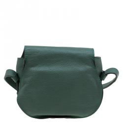Pre Owned Chloe Green Leather Mini Marcie Crossbody Bag