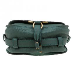 Pre Owned Chloe Green Leather Mini Marcie Crossbody Bag