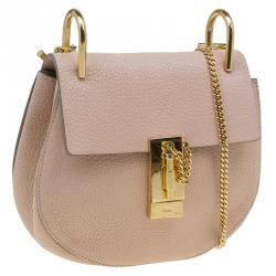 Pre Owned Chloe Beige Leather Small Drew Shoulder Bag