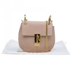 Pre Owned Chloe Beige Leather Small Drew Shoulder Bag