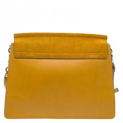 Pre Owned Chloe Yellow Leather and Suede Faye Shoulder Bag