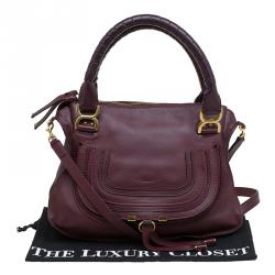 Pre Owned Chloe Burgundy Leather Medium Marcie Satchel