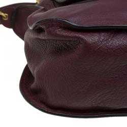 Pre Owned Chloe Burgundy Leather Medium Marcie Satchel