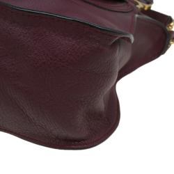 Pre Owned Chloe Burgundy Leather Medium Marcie Satchel
