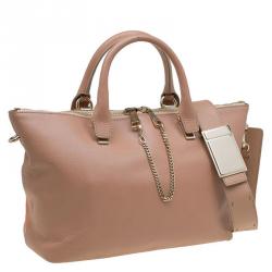 Pre Owned Chloe Bi Color Leather Medium Baylee Tote