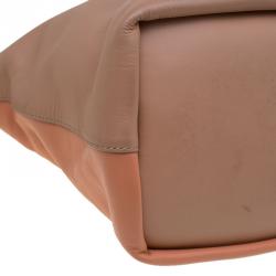 Pre Owned Chloe Bi Color Leather Medium Baylee Tote