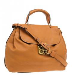 Pre Owned Chloe Tan Leather Medium Elsie Shoulder Bag