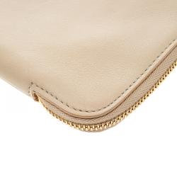 Pre Owned Chloe Beige Leather Double Zip Reversible Pouch