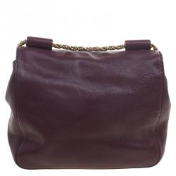 Pre Owned Chloe Burgundy Leather Small Elsie Shoulder Bag