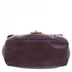 Pre Owned Chloe Burgundy Leather Small Elsie Shoulder Bag
