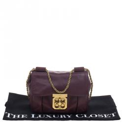 Pre Owned Chloe Burgundy Leather Small Elsie Shoulder Bag