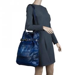 Pre Owned Chloe Blue Python Joan Bucket bag