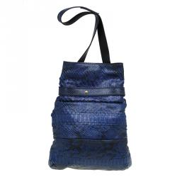 Pre Owned Chloe Blue Python Joan Bucket bag