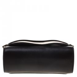 Pre Owned Chloe Off White/Black Leather Elle Chain Clutch