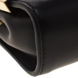 Pre Owned Chloe Off White/Black Leather Elle Chain Clutch