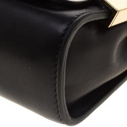 Pre Owned Chloe Off White/Black Leather Elle Chain Clutch