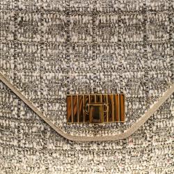 Pre Owned Chloe Metallic Tweed Medium Sally Flap Shoulder Bag