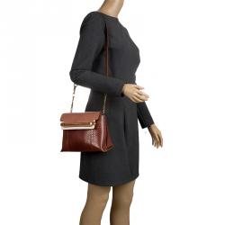 Pre Owned Chloe Multicolor Python Small Clare Shoulder Bag