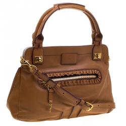 Chloe Brown Leather Margaret Shoulder Bag