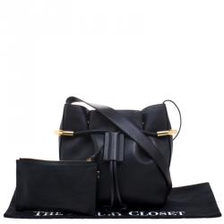 Pre Owned Chloe Black Leather Emma Drawstring Shoulder Bag