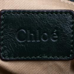 Pre Owned Chloe Green Leather and Python Medium Marcie Satchel