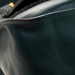 Pre Owned Chloe Green Leather and Python Medium Marcie Satchel