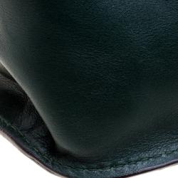 Pre Owned Chloe Green Leather and Python Medium Marcie Satchel