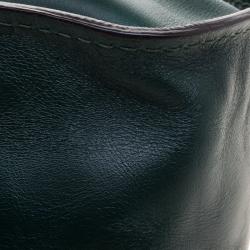 Pre Owned Chloe Green Leather and Python Medium Marcie Satchel