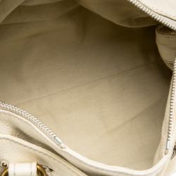 Pre Owned Chloe Cream Leather Medium Paddington Satchel
