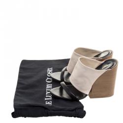 Pre Owned Chloe Monochrome Leather Slip On Mules Size 38.5